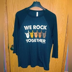 We Rock Together #begreat 3/4 sleeve baseball tee Size L